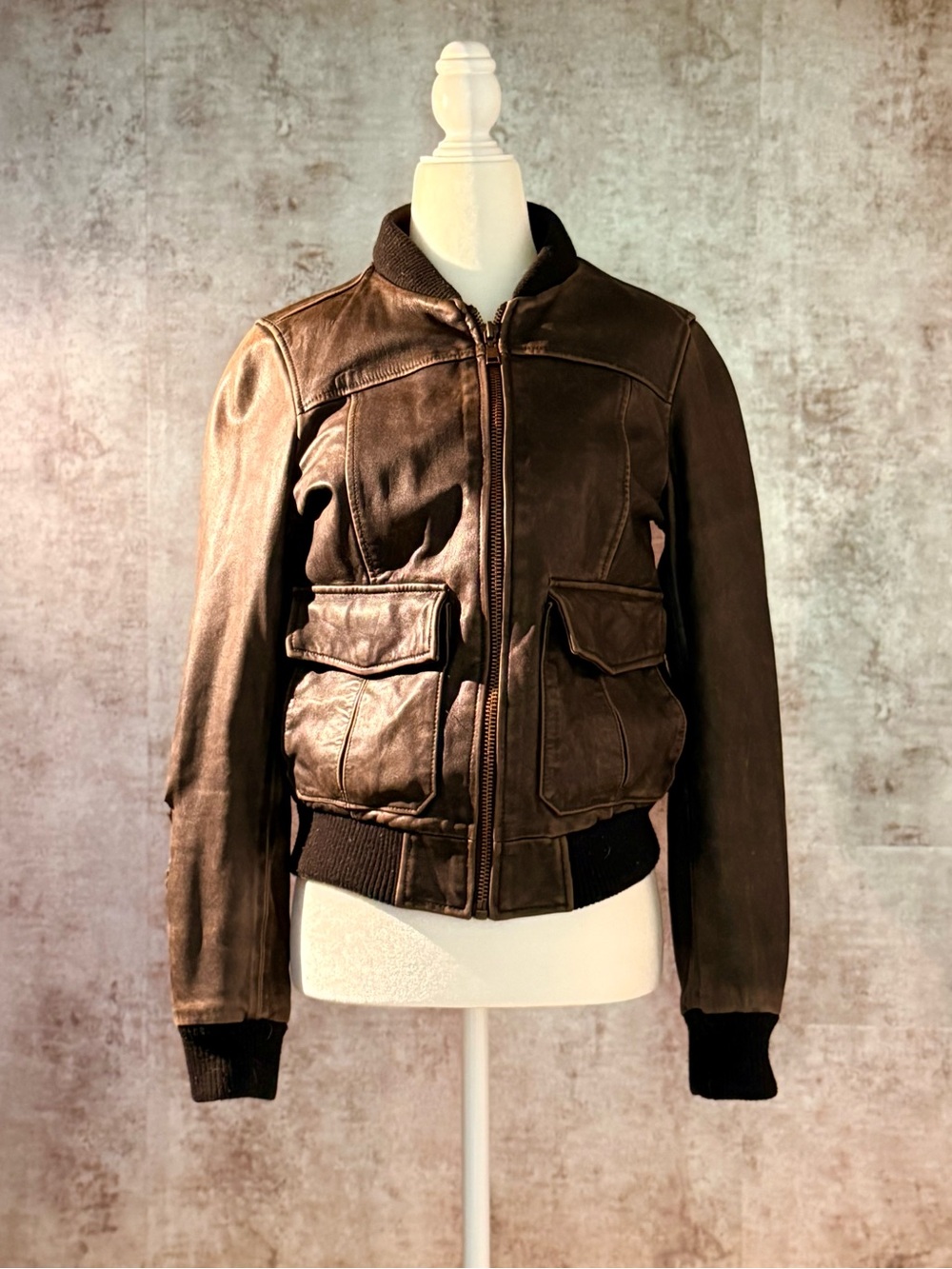 Wilsons Leather Brown Leather Bomber Jacket